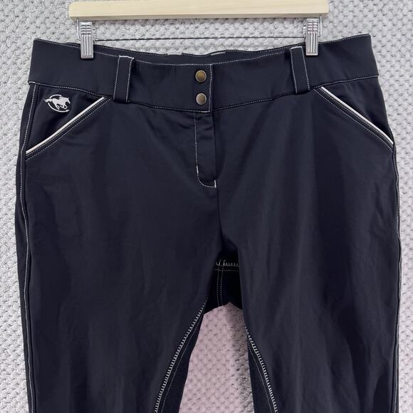 Piper by Smartpak Pants Womens 40R Black Equestrian Fitted Trouser Faux Suede - Picture 3 of 16